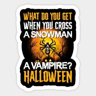 Halloween snowman spider Sticker